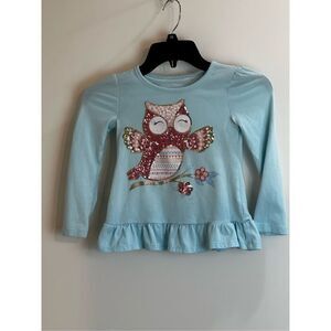 Tommy Bahama blue owl shirt size 5/6 girls